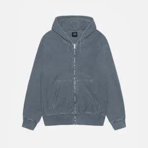 BUANA ZIP HOODIE PIGMENT DYED BLUE