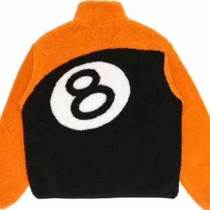 Stussy 8 Ball Sherpa Reversible Jacket – Orange