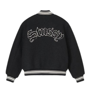 Stussy Black Aesthetic Varsity Jacket